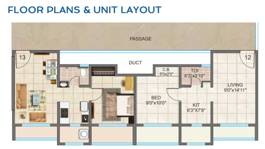 2 BHK 975 Sq. ft Apartment for Sale in Mira Road, Mumbai