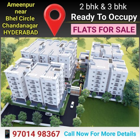 Flats for sale in Hyderabad – Ameenpur near BHEL Circle & Chandanagar | MCOR Vilaasam flats | Gated community flats | 2 bhk flats | 3 bhk flats