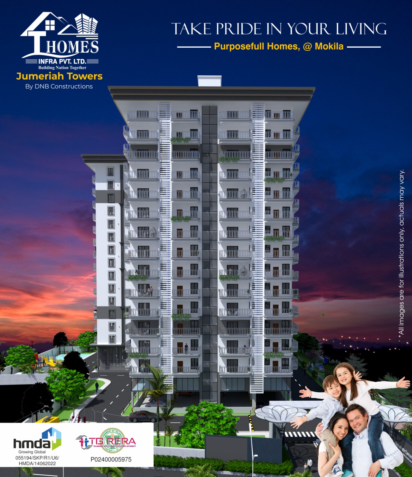 T HOMES – Jumeirah Towers, Apartments / Flats for Sale in Mokila, Hyderabad