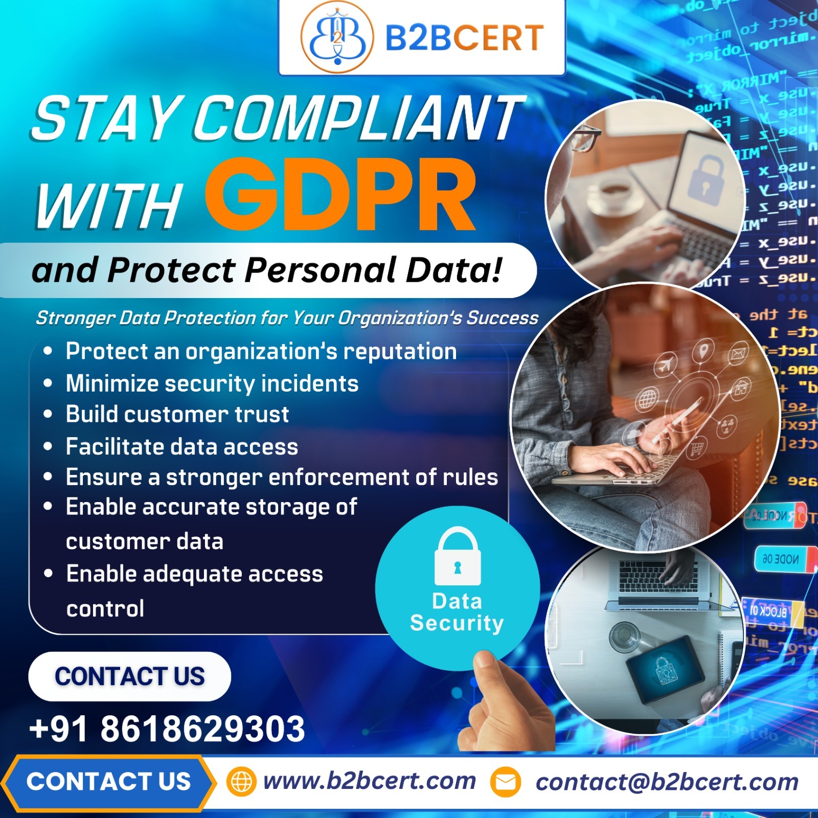 Protect Data, Build Trust – Get GDPR Certification in Bangalore with B2Bcert