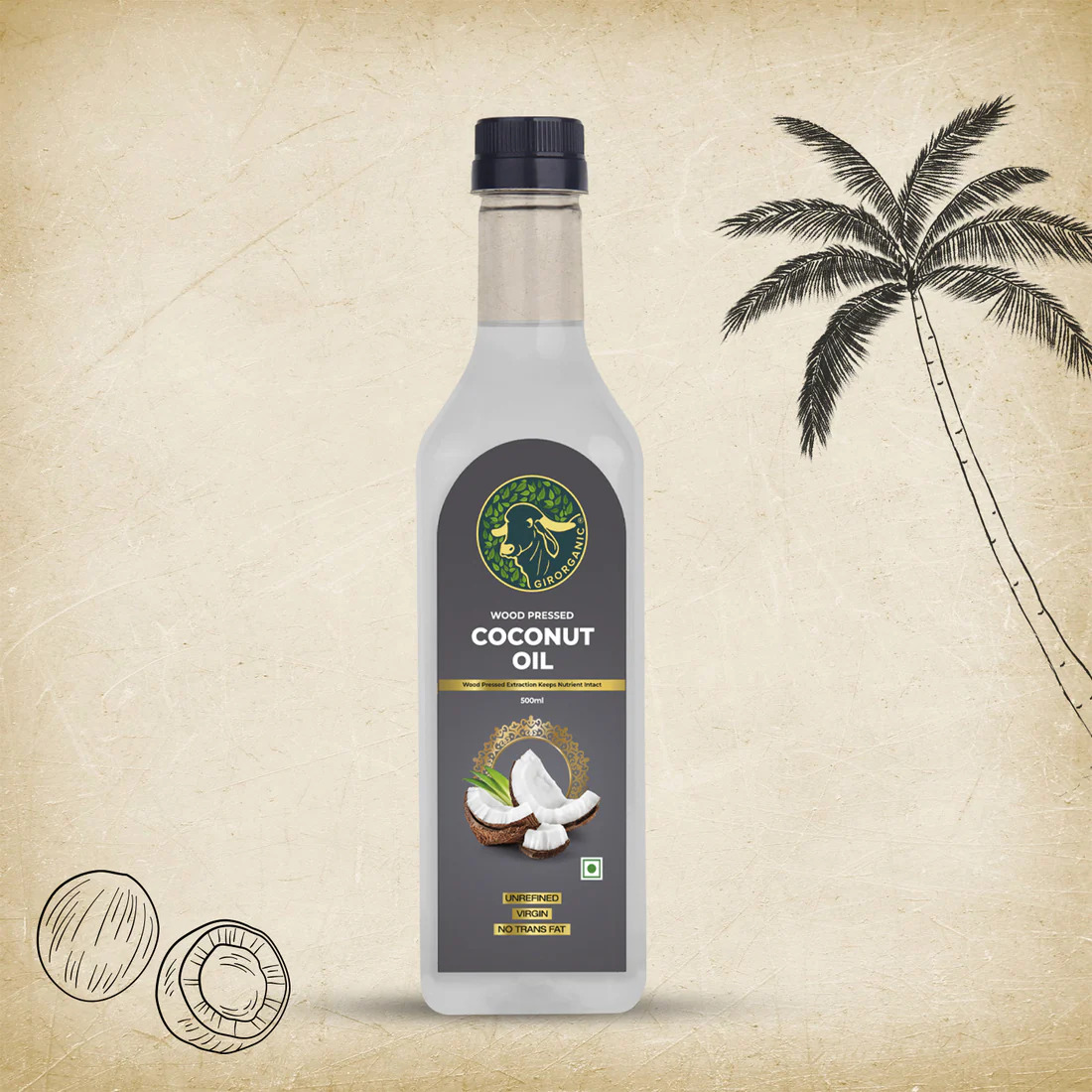 GirOrganic Coconut Oil for Cooking: Pure, Cold-Pressed & Healthy Choice for Everyday Meals