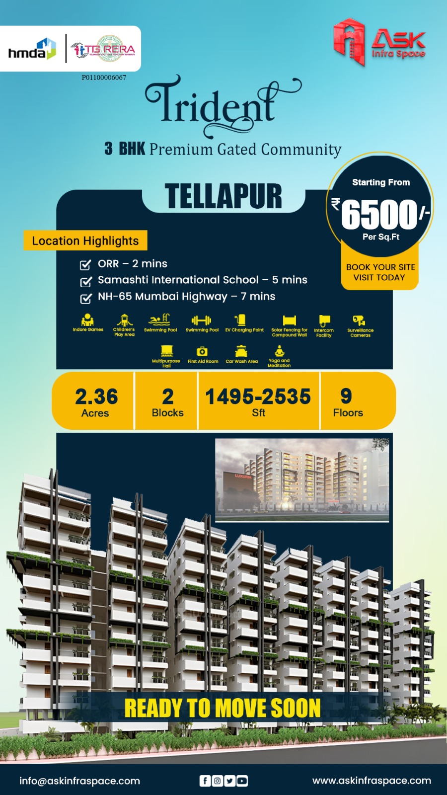 Flats, Apartments for sale in Tellapur, Hyderabad