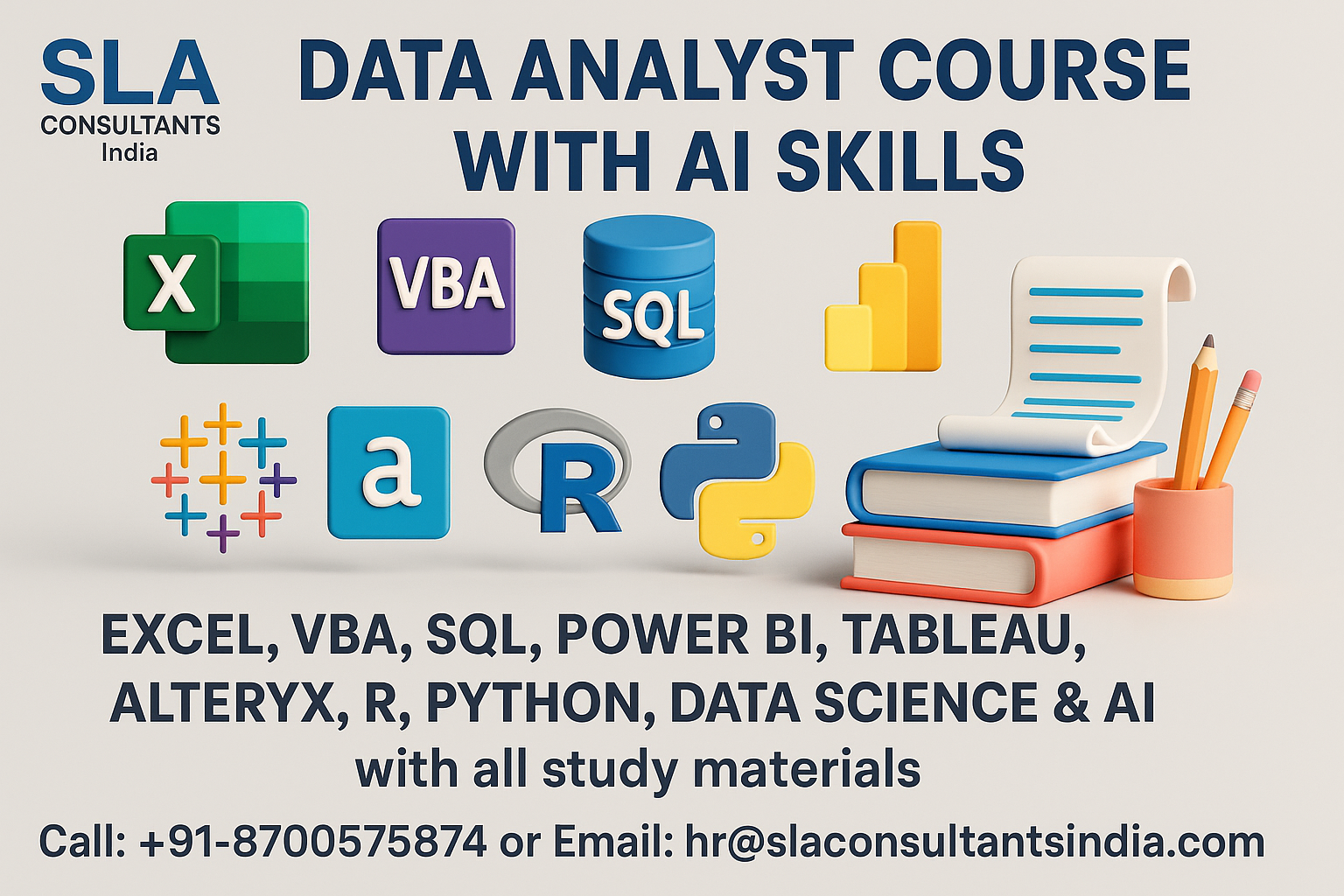 Data Analytics Institute in Delhi with 100% Job Assistance and Free Alteryx, R Programming and Gen AI with Google Certification Support by SLA Consultants India