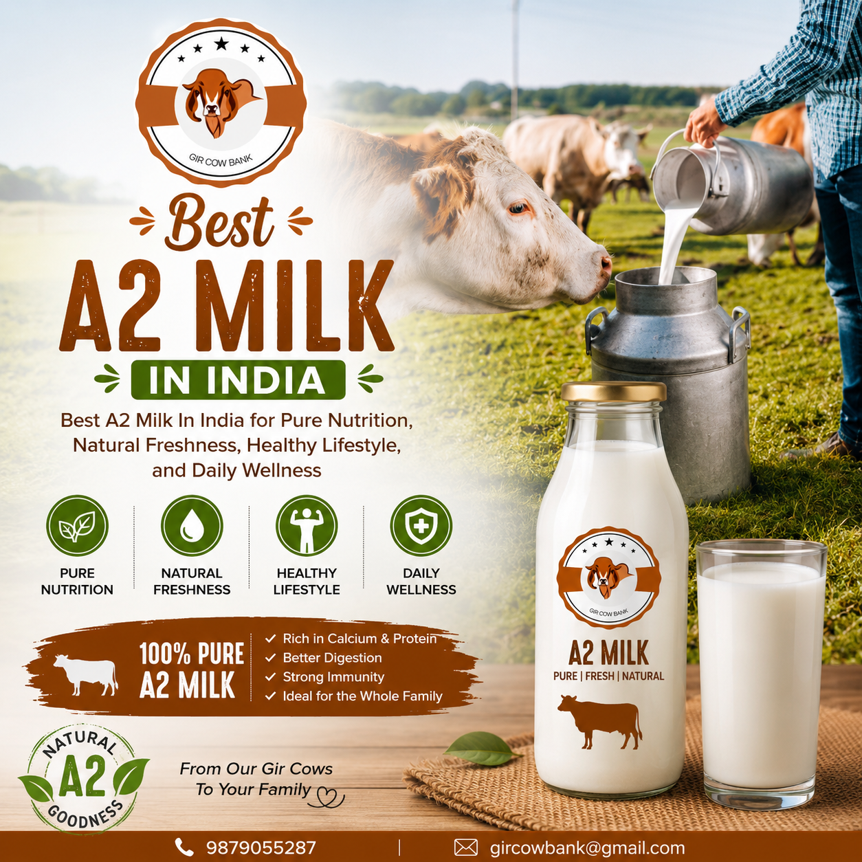 Best A2 Milk In India for Pure Nutrition, Natural Freshness, Healthy Lifestyle, and Daily Wellness