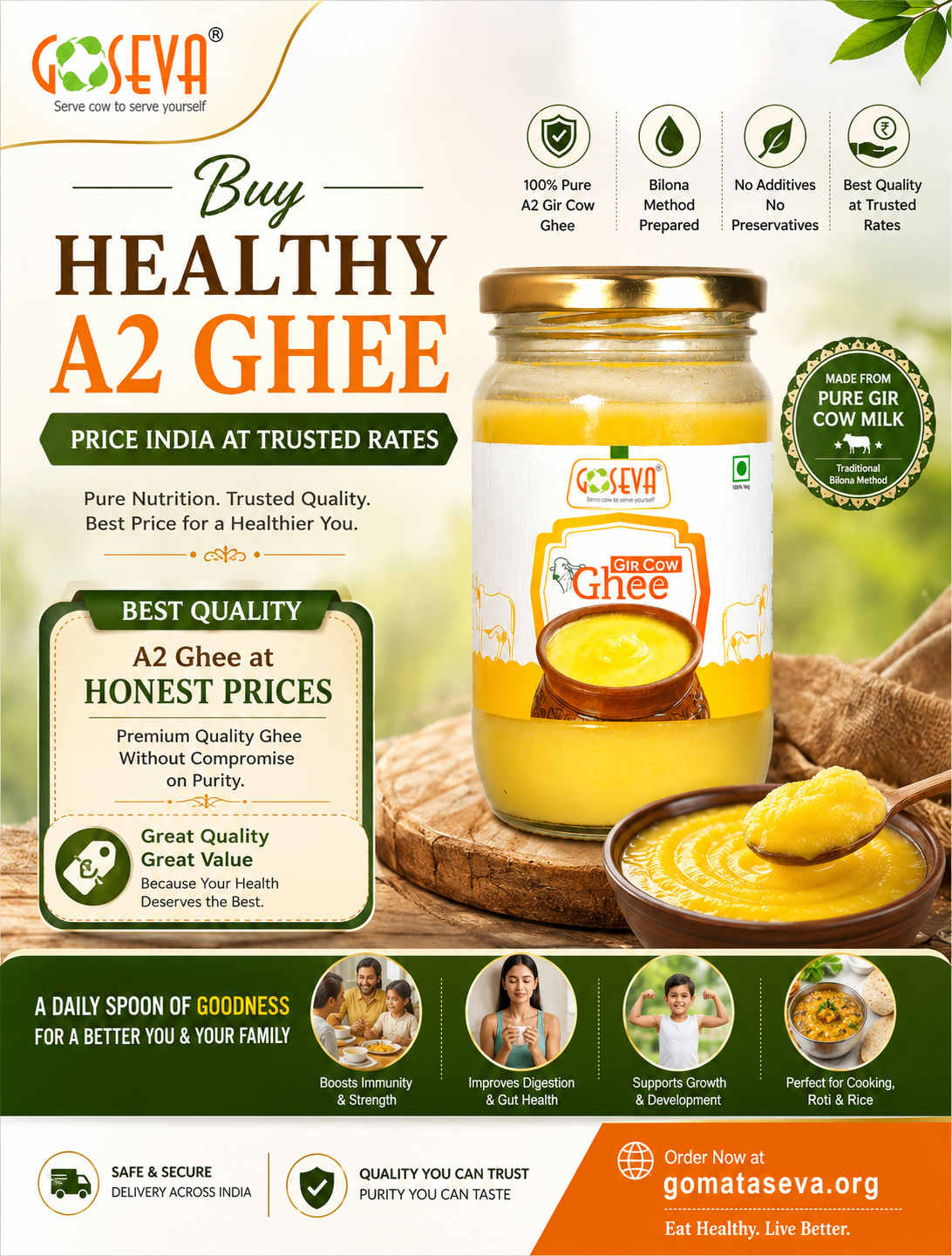 Buy Healthy A2 Ghee Price India at Trusted Rates