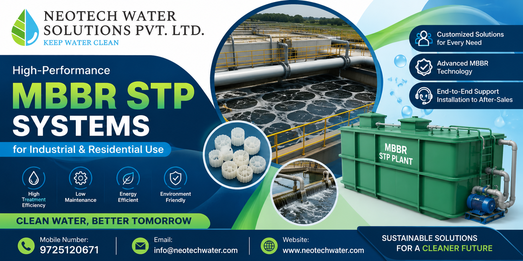 High-Performance MBBR STP Systems for Industrial & Residential Use