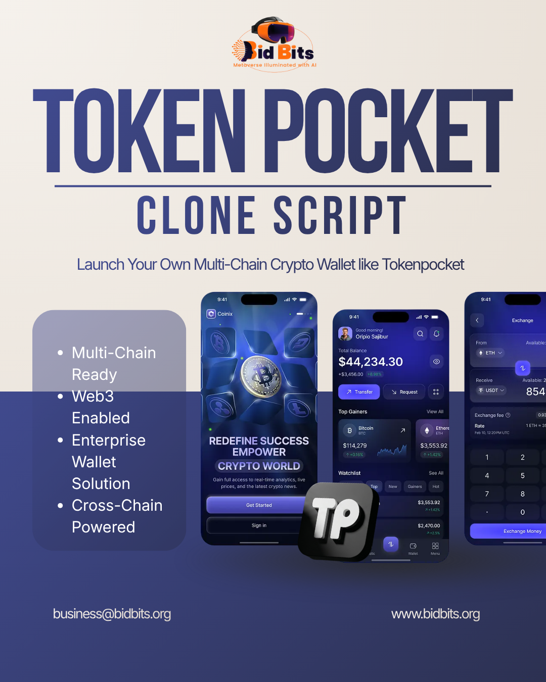 TokenPocket Clone Script by BidBits