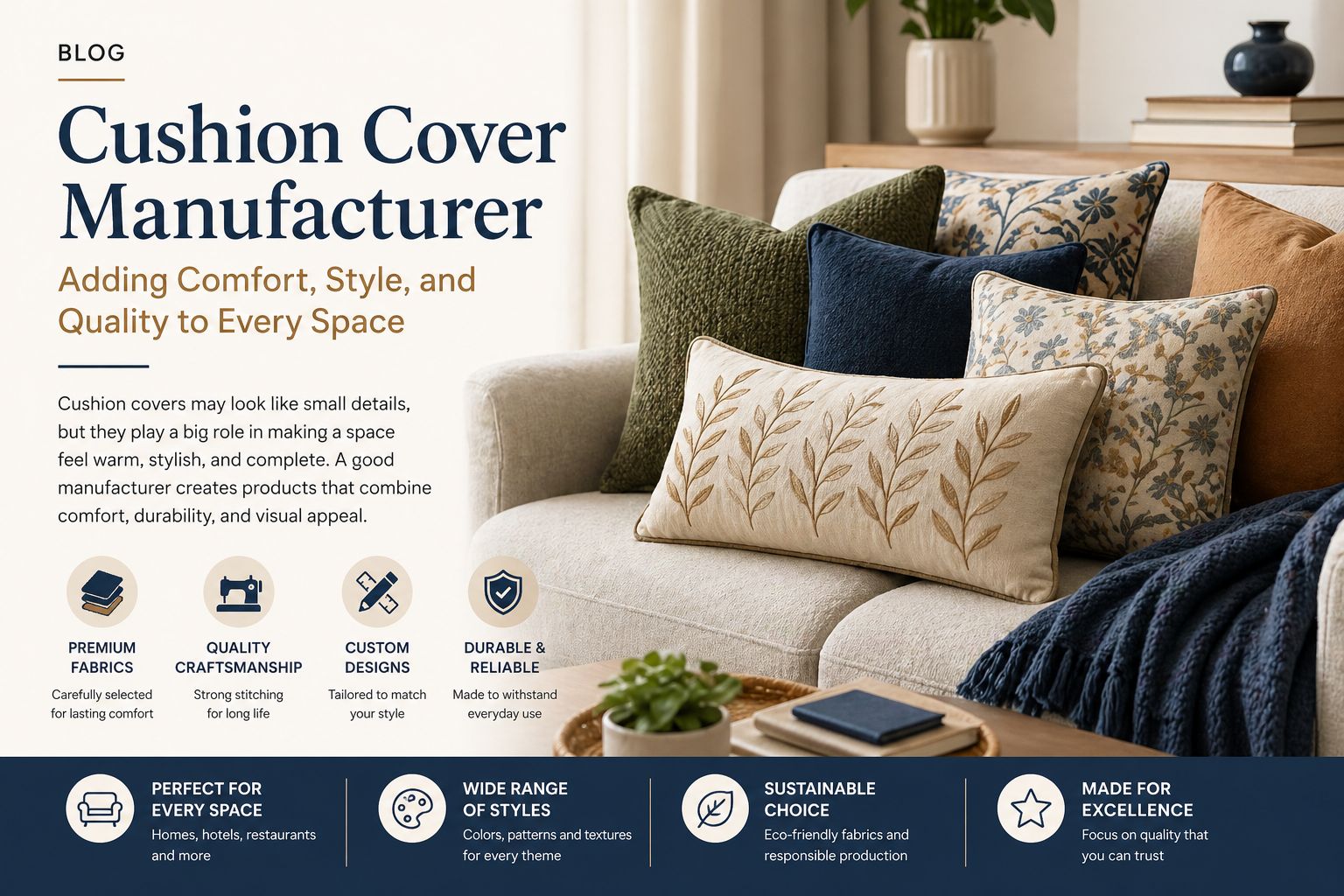 premium cushion cover manufacturer for stylish and comfortable spaces