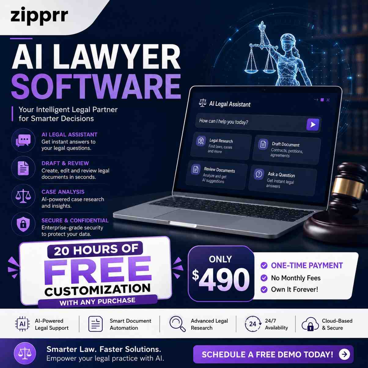 Zipprr AI Lawyer Software — AI Legal Assistant Platform for Entrepreneurs | $490