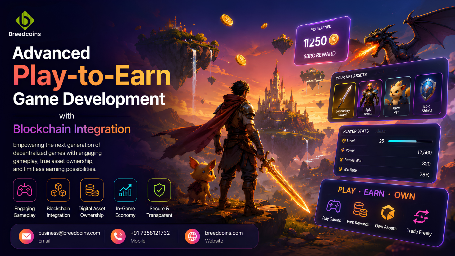Advanced Play-to-Earn Game Development with Blockchain Integration