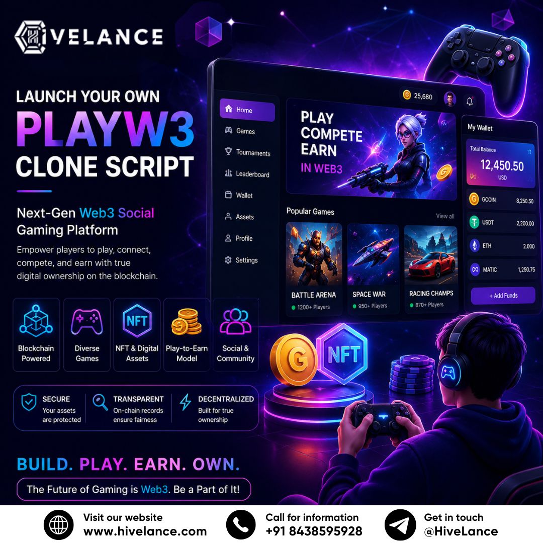 Launch a Secure Web3 Gaming Ecosystem with PlayW3 Clone Software