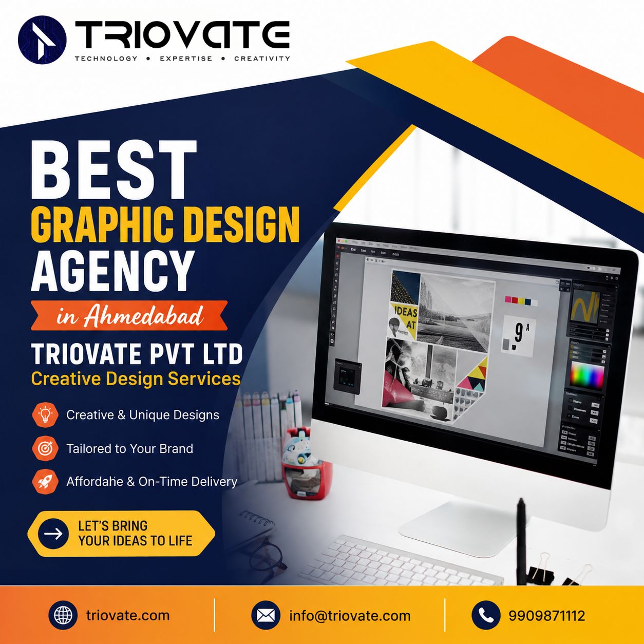 Best Graphic Design Agency in Ahmedabad – Triovate PVT LTD | Creative Design Services