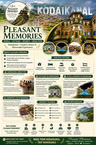 Family Cottages in Kodaikanal for Group Stay | Pleasant Memories