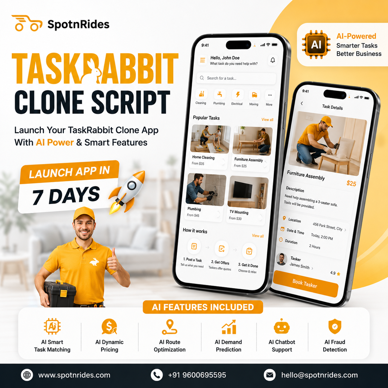 TaskRabbit Clone – On-Demand Handyman App Solution
