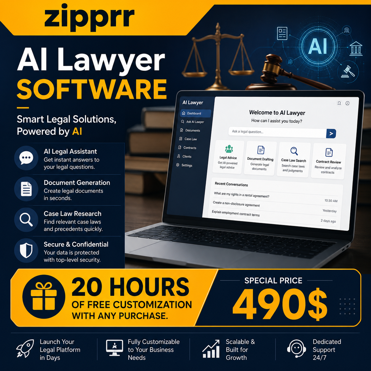 How Can Zipprr AI Lawyer Software at $490 Launch Legal Tech?