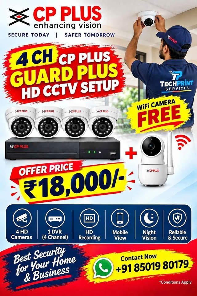 CCTV camera Install – Rs.18000/-