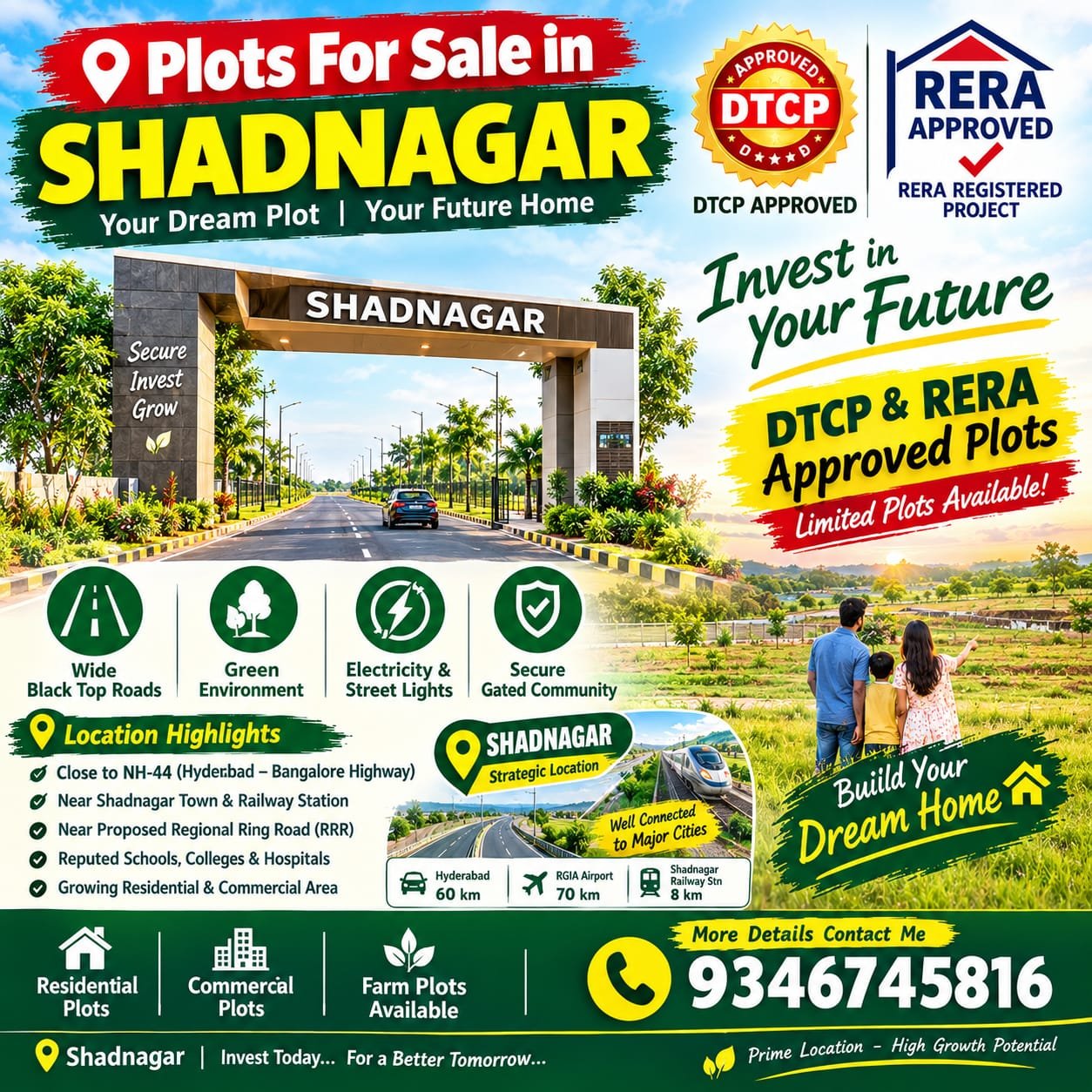 Residential Plots in Shadnagar, Hyderabad for Sale