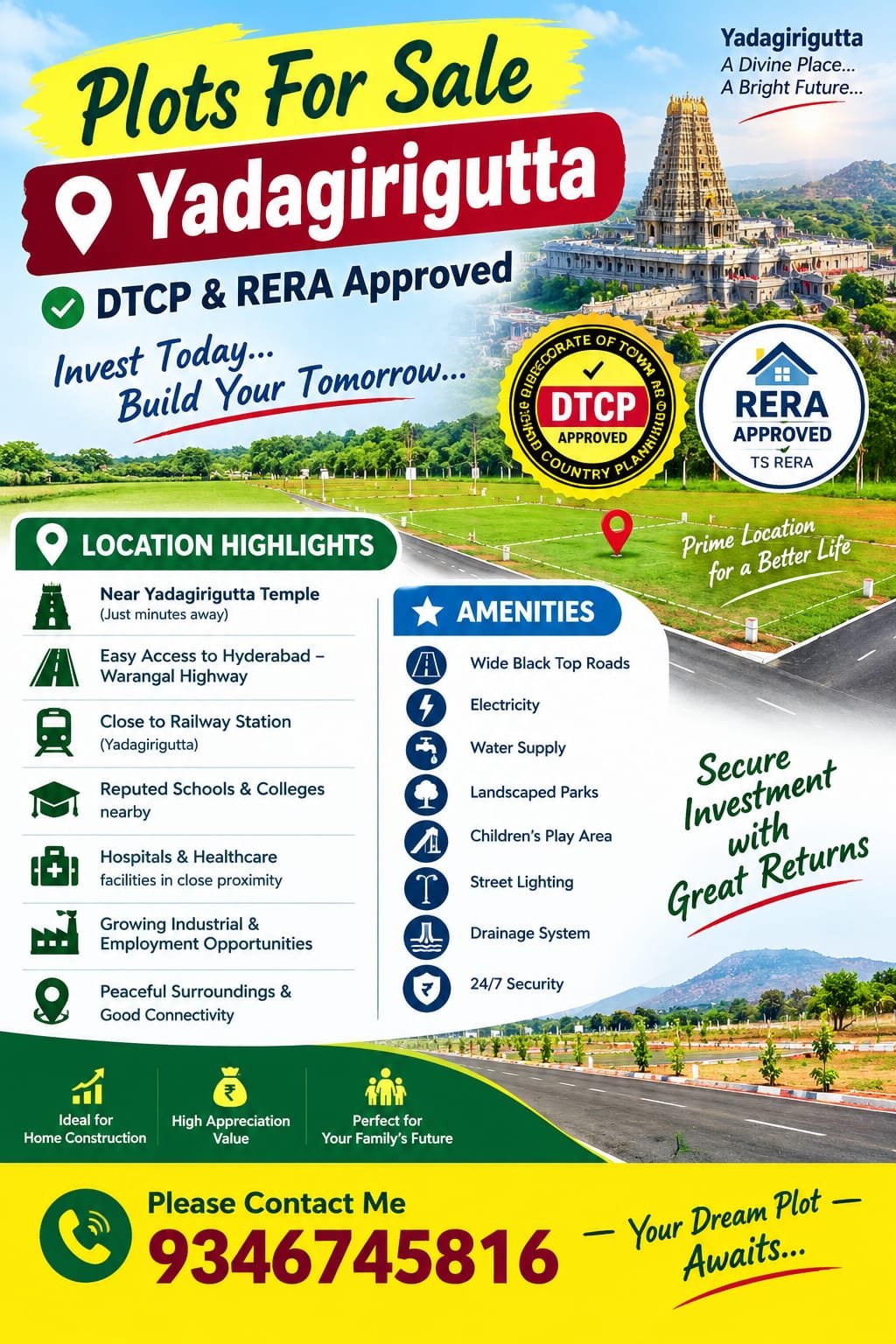 Plots for Sale in Yadagirigutta, Hyderabad