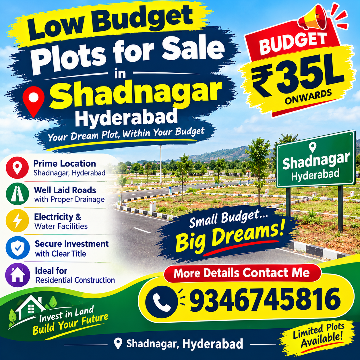 Low budget plots for sale in shadnagar hyderabad