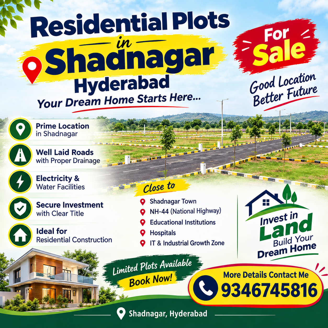Residential Plots in Shadnagar, Hyderabad for Sale